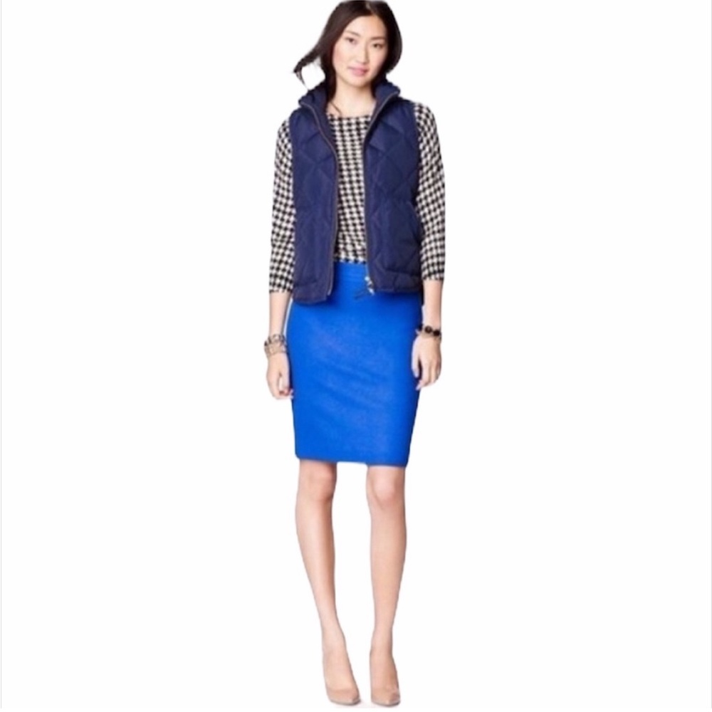 J. Cree Pencil Royal Blue Wool Skirt Size 2 - Picture 5 of 10